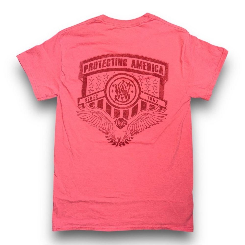 Red Polo Short Sleeve Tee with Graphic Design